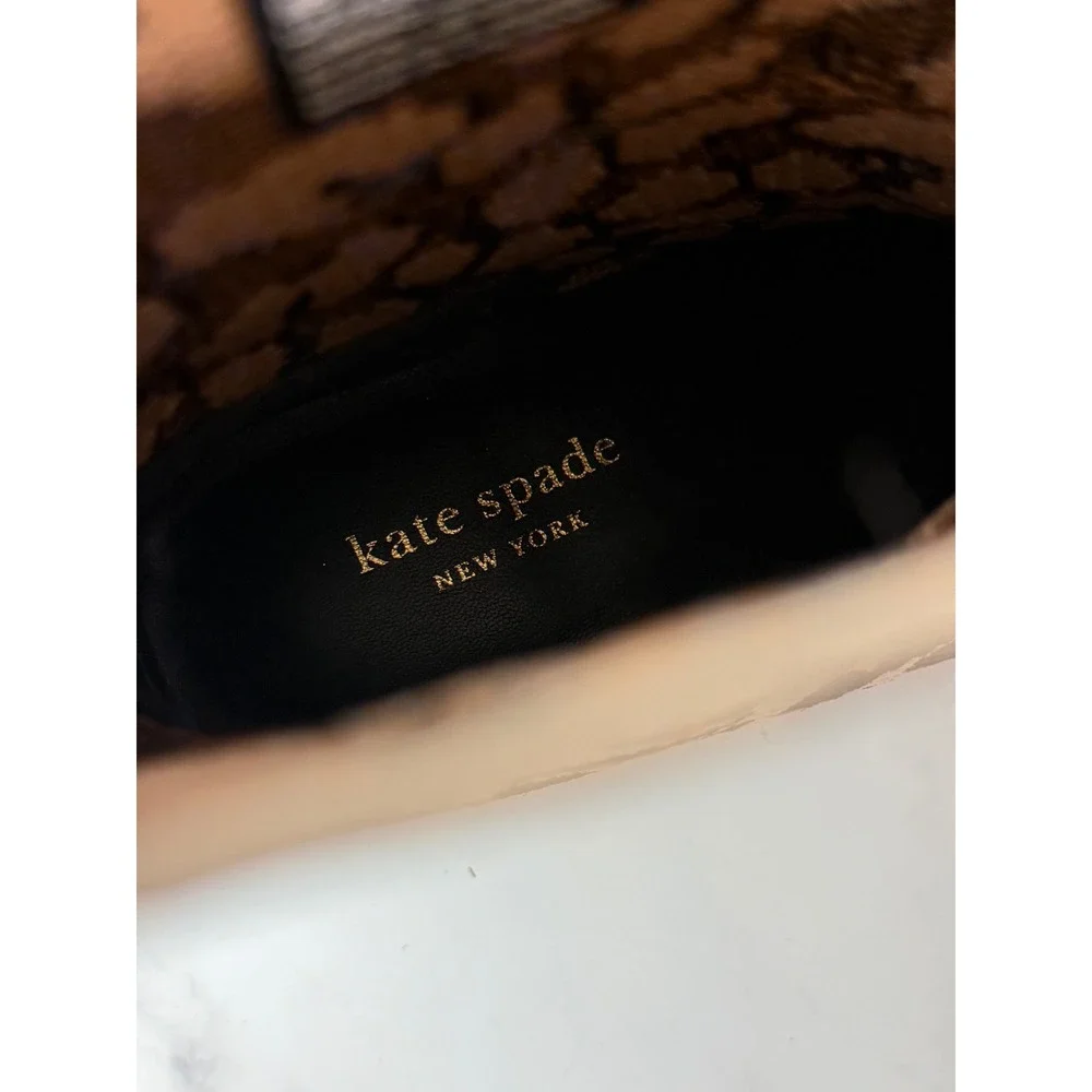 Kate Spade Merigue Knit Cheetah Print Leather Sock Combat New Sz 8B